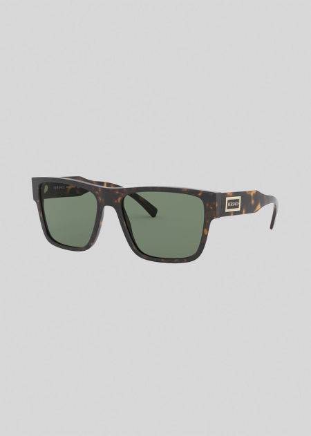 Ochelari de Soare Versace Havana Square 90s Vintage Logo Barbati | WTBDUAI-52